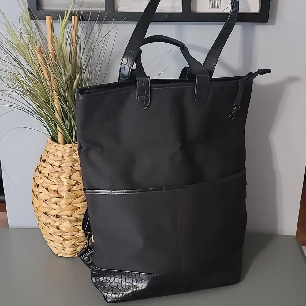 BEIS Black Travel Backpack Tote